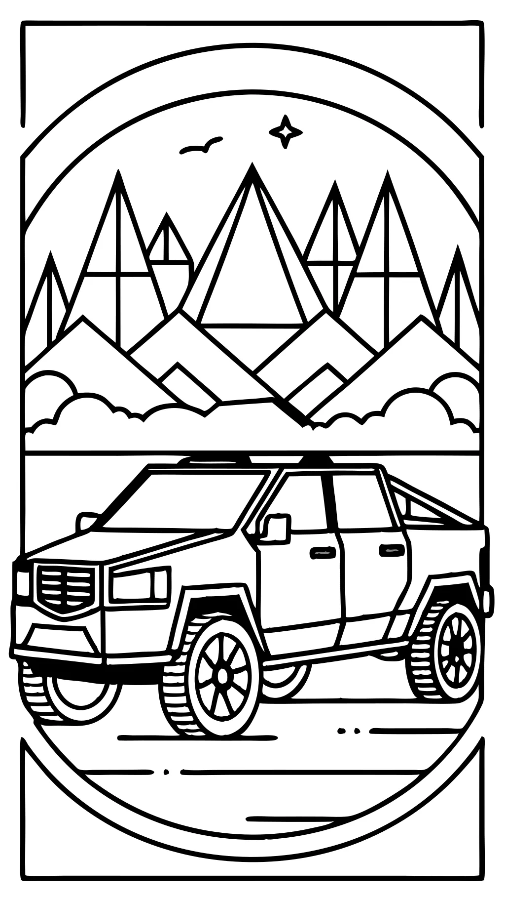 cyber truck coloring page